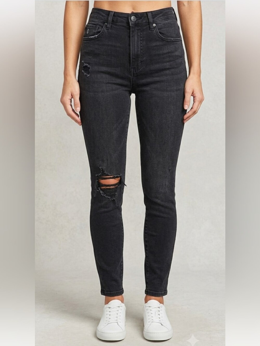 Show Me Your MuMu Black Distressed High-Rise Skinny Jeans